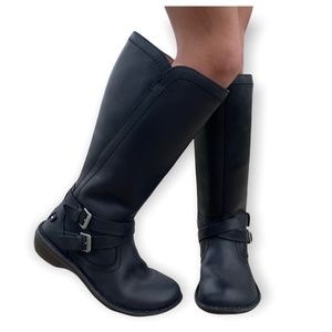 UGG Women’s Rosen Mid Calf Black Leather Boots Size 6
